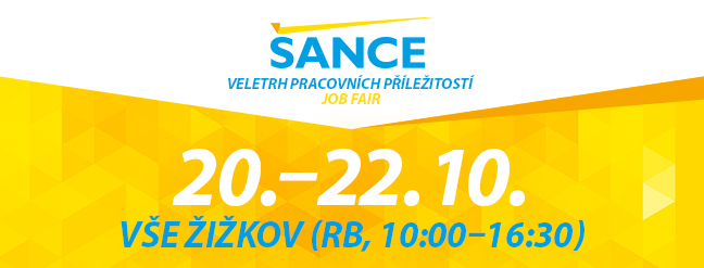 Zveme Vás na tradiční Veletrh pracovních příležitostí ŠANCE – 20. – 22. října 2026!